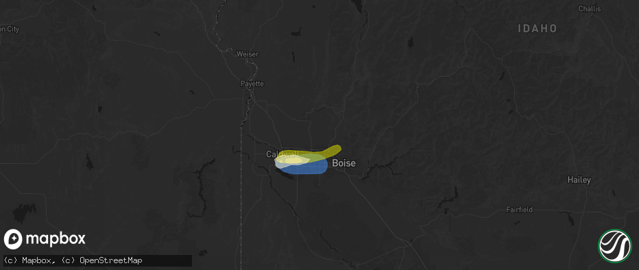 Hail map in Eagle, ID on June 26, 2026