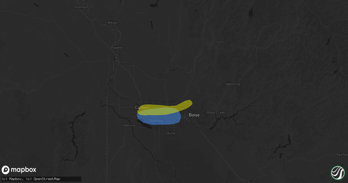 Hail map in Eagle, ID on June 26, 2026
