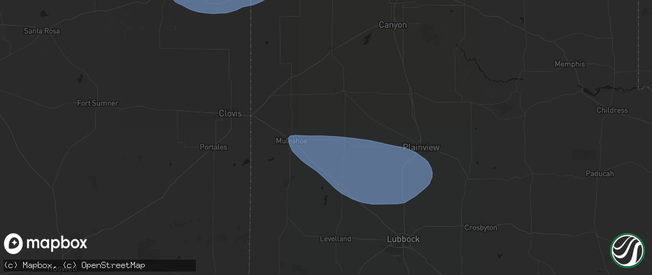 Hail map in Earth, TX on June 26, 2026