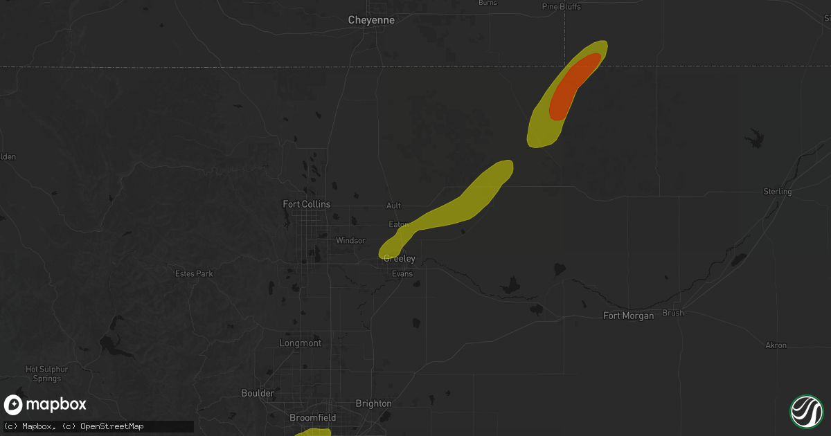Hail map in Eaton, CO on June 26, 2026