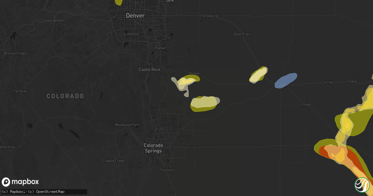 Hail map in Elbert, CO on June 26, 2026