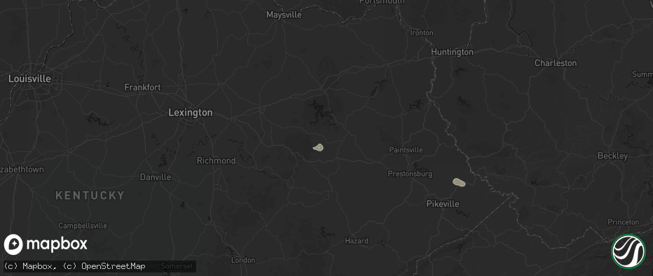 Hail map in Ezel, KY on June 26, 2026