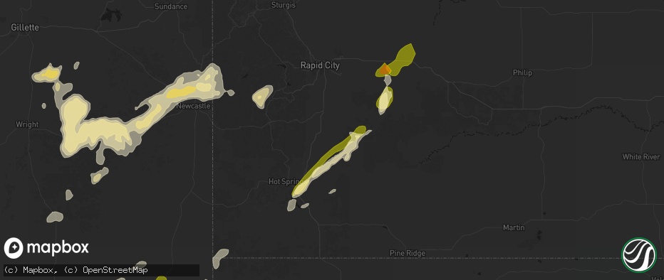 Hail map in Fairburn, SD on June 26, 2026