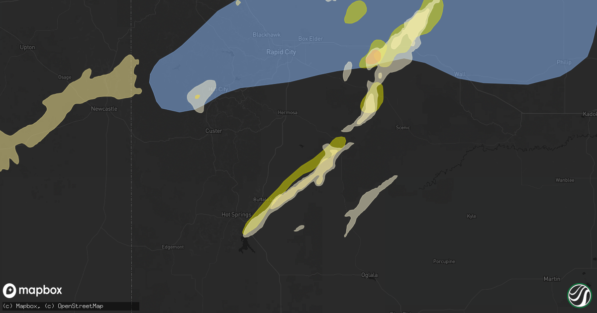 Hail map in Fairburn, SD on June 26, 2026
