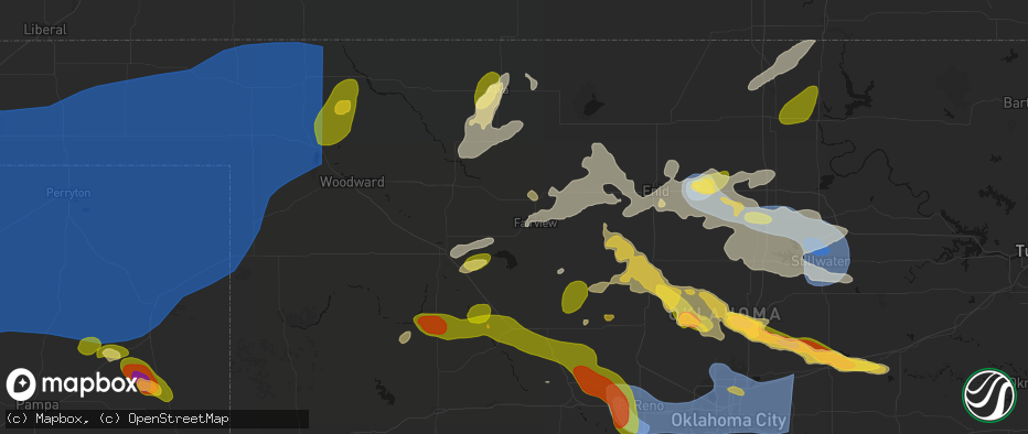 Hail map in Fairview, OK on June 26, 2026