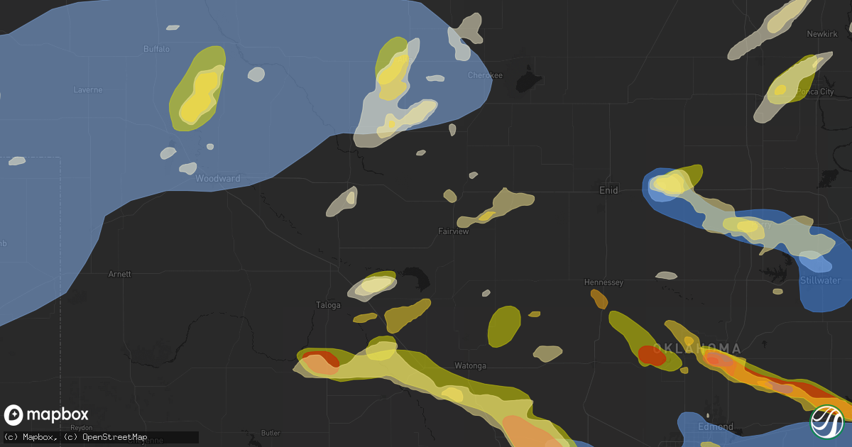 Hail map in Fairview, OK on June 26, 2026