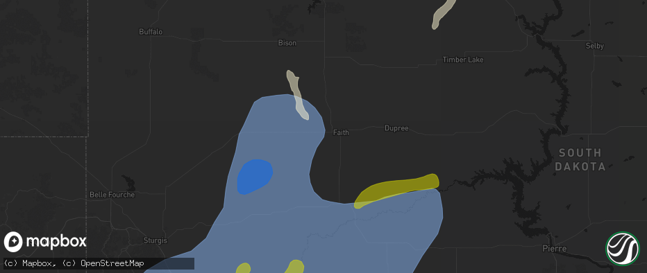 Hail map in Faith, SD on June 26, 2026
