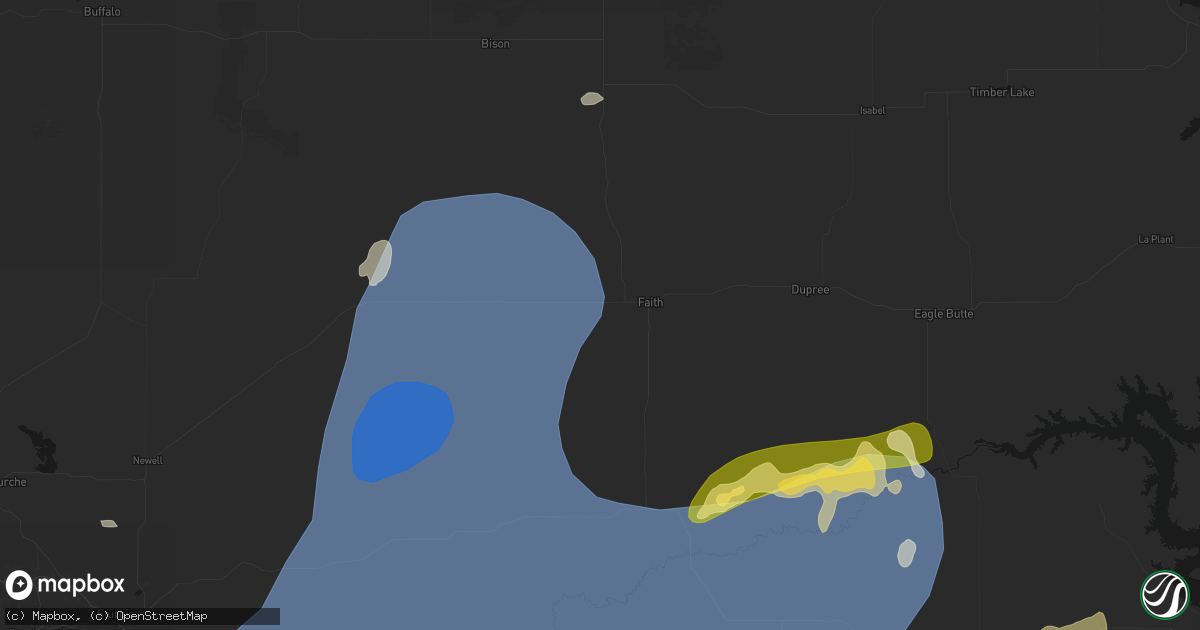Hail map in Faith, SD on June 26, 2026