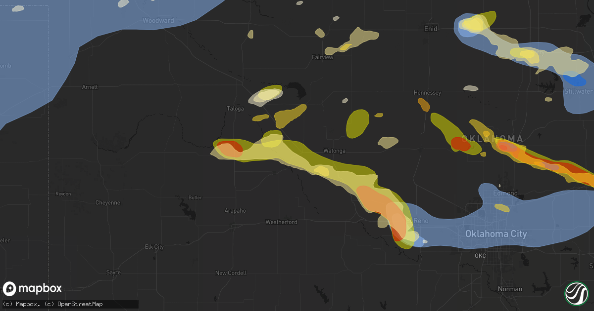 Hail map in Fay, OK on June 26, 2026