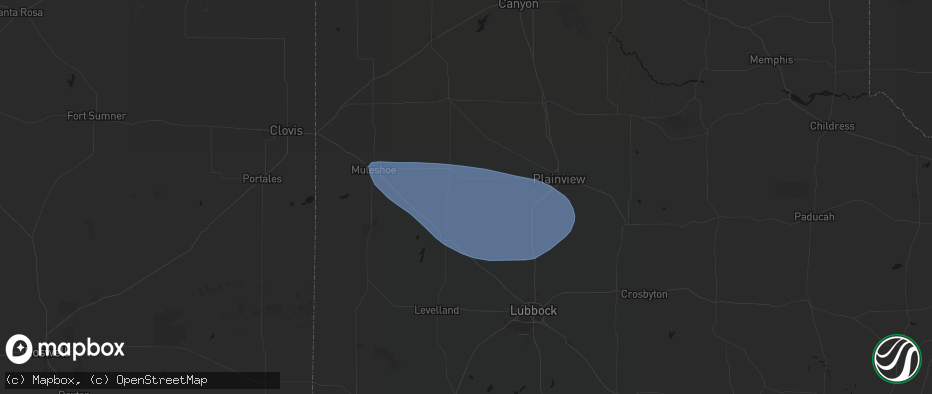 Hail map in Fieldton, TX on June 26, 2026