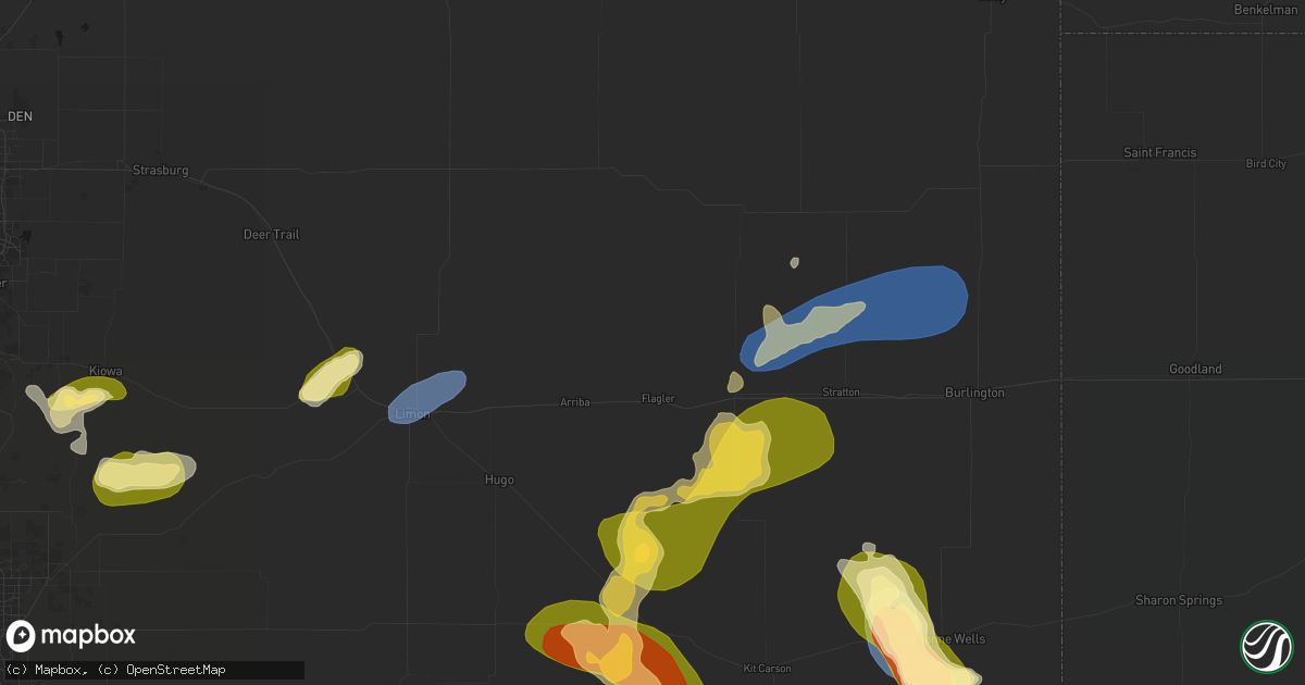 Hail map in Flagler, CO on June 26, 2026