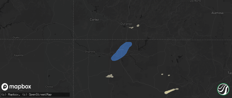 Hail map in Flora Vista, NM on June 26, 2026