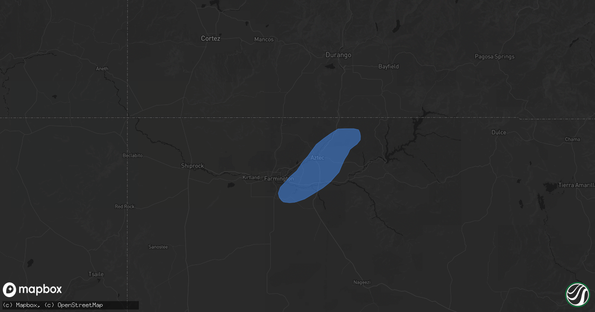 Hail map in Flora Vista, NM on June 26, 2026