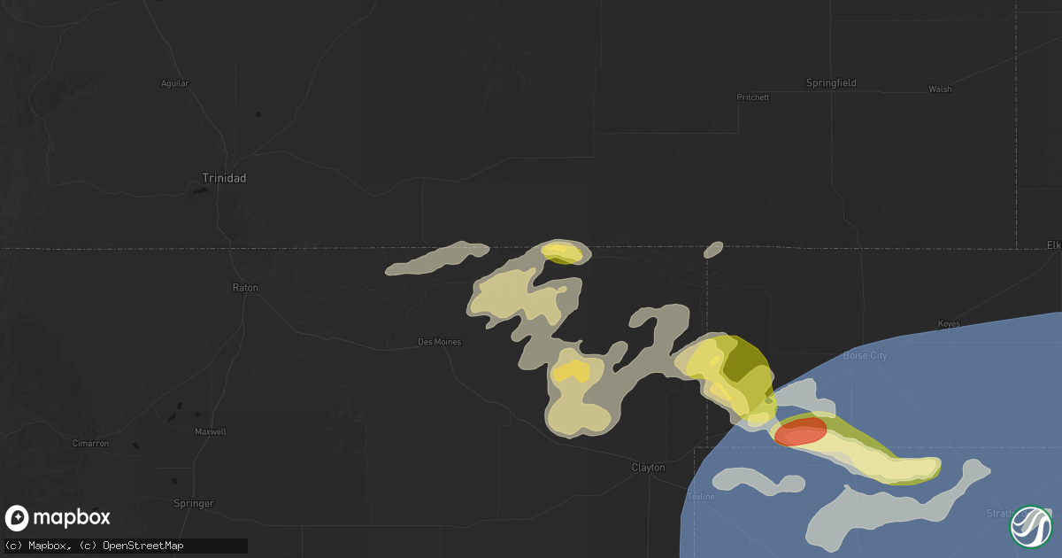 Hail map in Folsom, NM on June 26, 2026