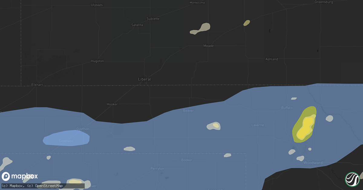 Hail map in Forgan, OK on June 26, 2026