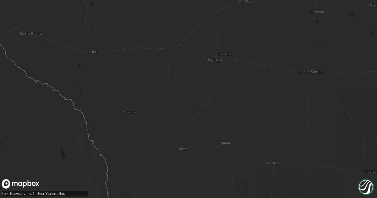 Hail map in Fort Davis, TX on June 26, 2026