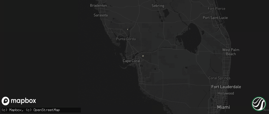Hail map in Fort Myers, FL on June 26, 2026