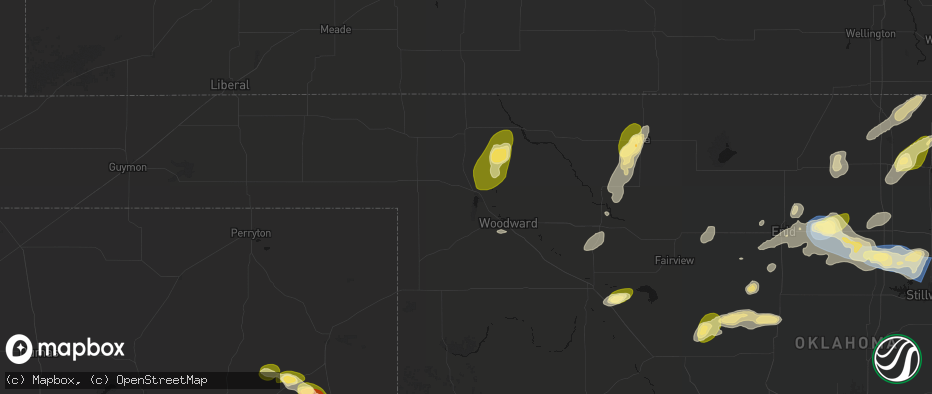 Hail map in Fort Supply, OK on June 26, 2026