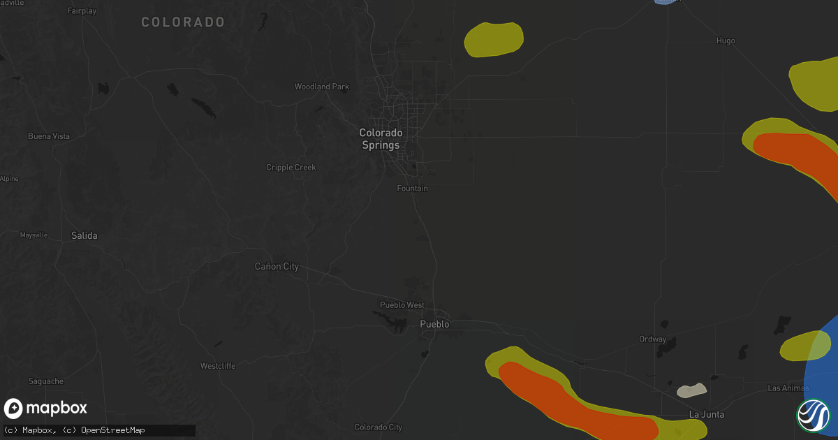 Hail map in Fountain, CO on June 26, 2026