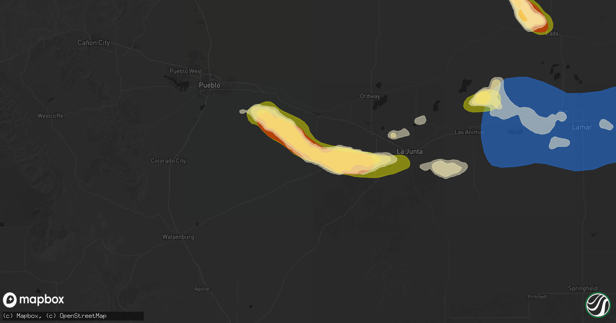 Hail map in Fowler, CO on June 26, 2026