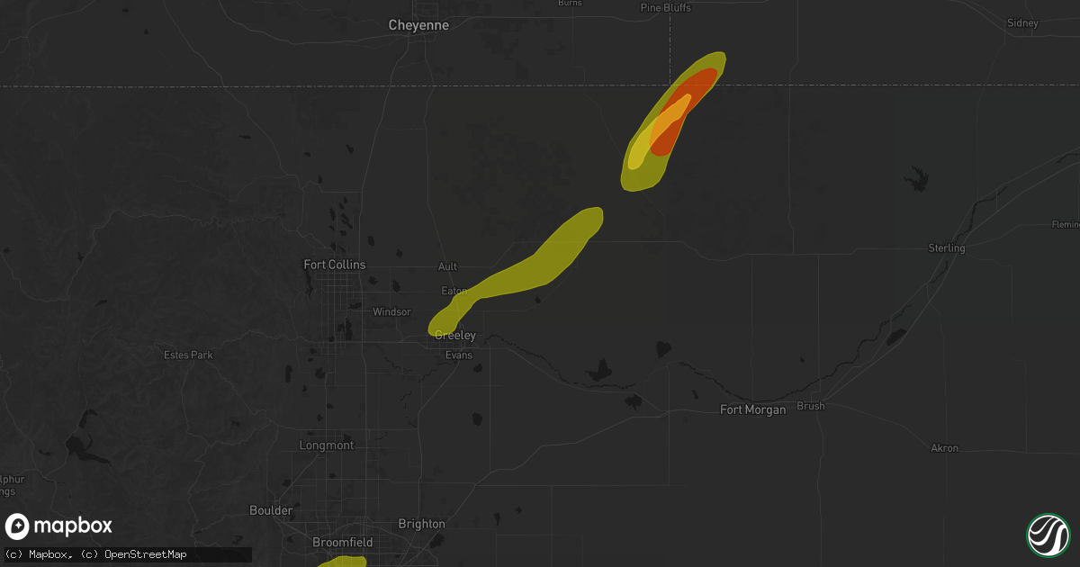 Hail map in Galeton, CO on June 26, 2026