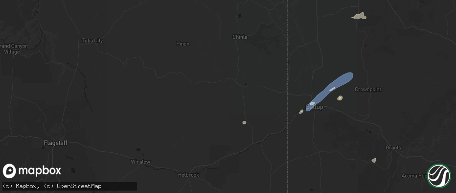 Hail map in Ganado, AZ on June 26, 2026
