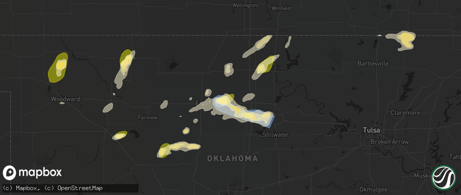 Hail map in Garber, OK on June 26, 2026