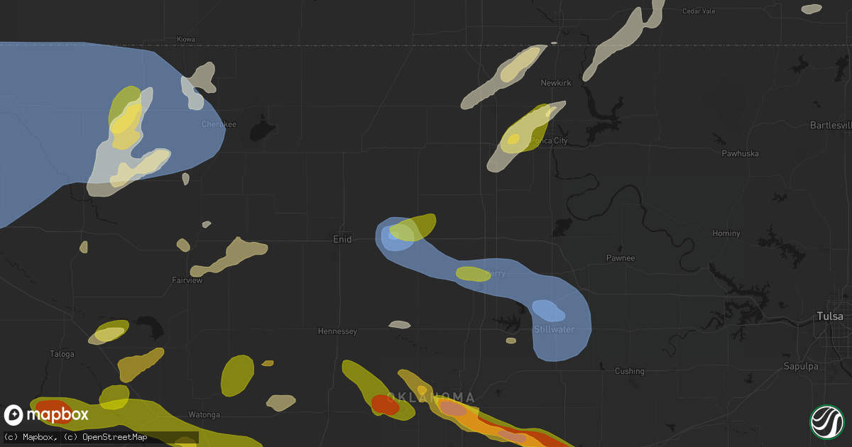 Hail map in Garber, OK on June 26, 2026