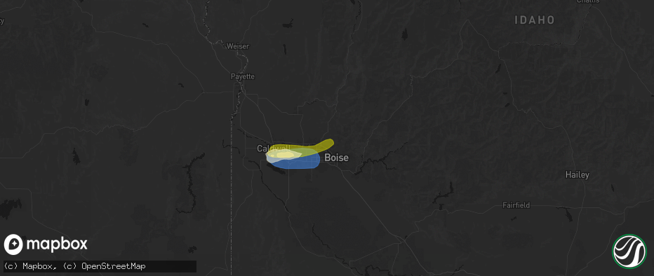 Hail map in Garden City, ID on June 26, 2026