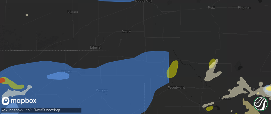 Hail map in Gate, OK on June 26, 2026
