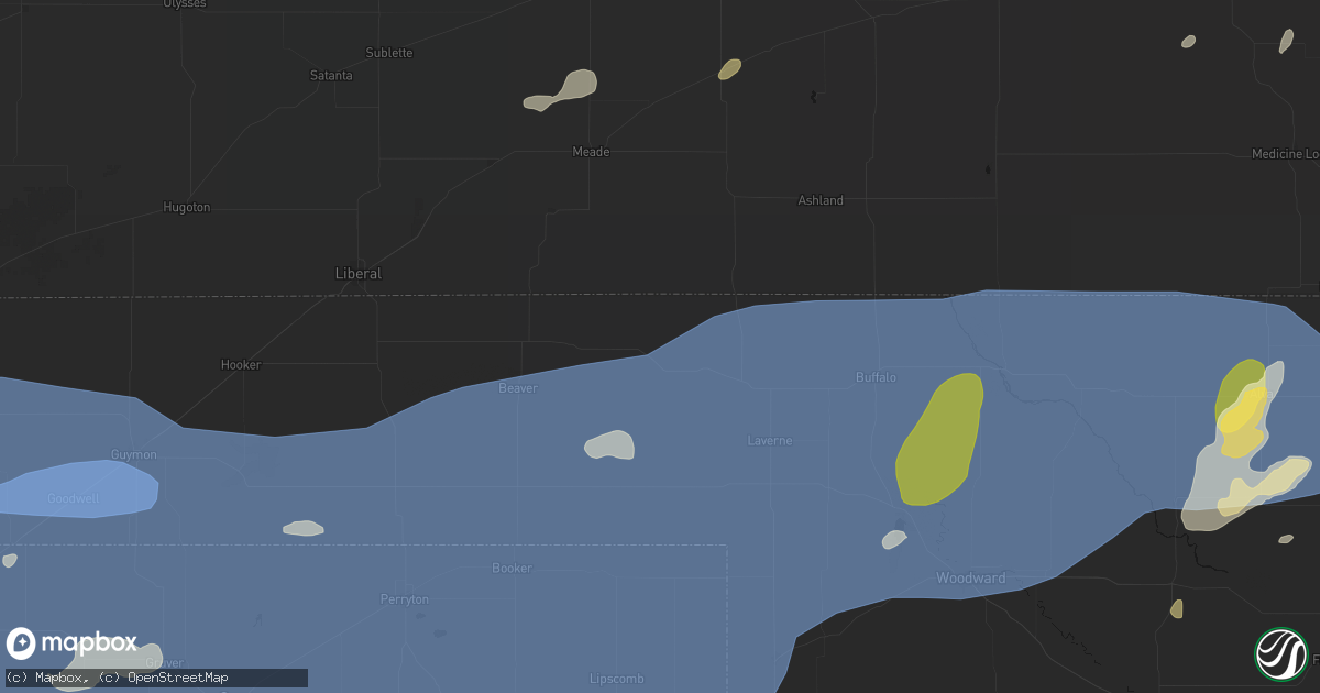 Hail map in Gate, OK on June 26, 2026