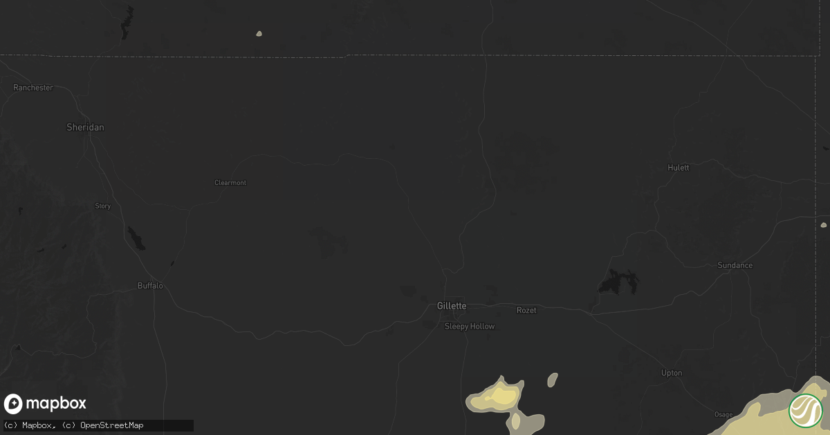 Hail map in Gillette, WY on June 26, 2026