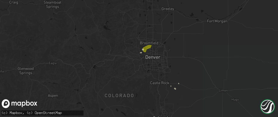 Hail map in Golden, CO on June 26, 2026