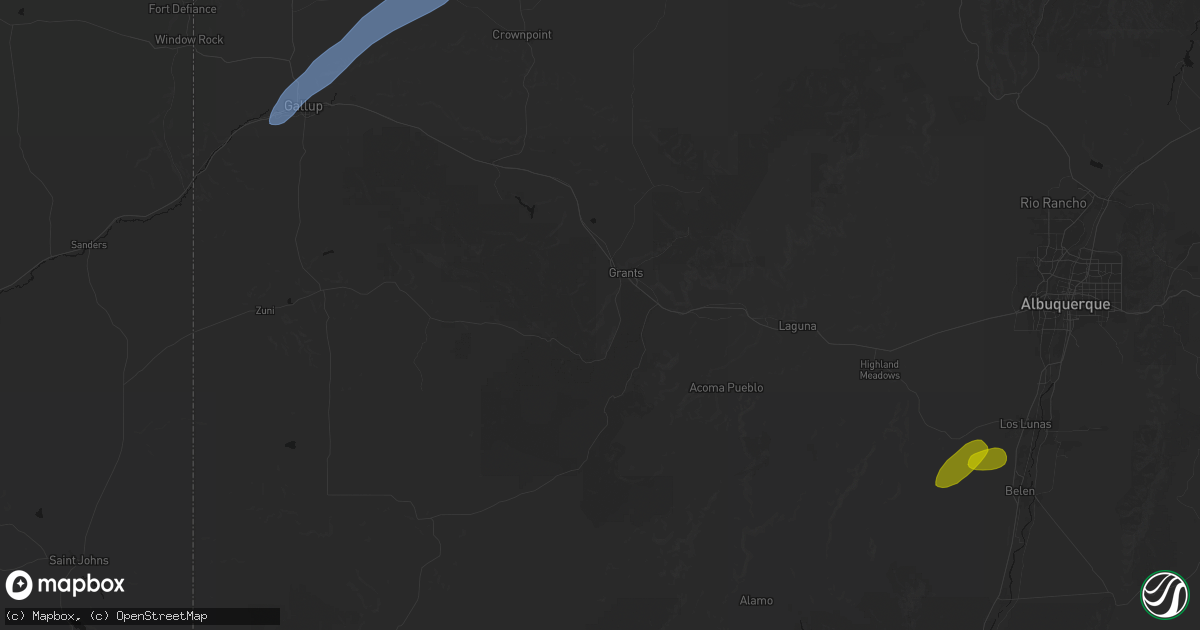 Hail map in Grants, NM on June 26, 2026