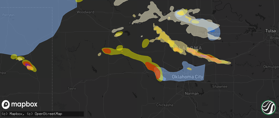 Hail map in Greenfield, OK on June 26, 2026
