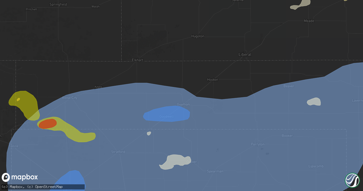 Hail map in Guymon, OK on June 26, 2026