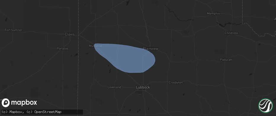 Hail map in Hale Center, TX on June 26, 2026