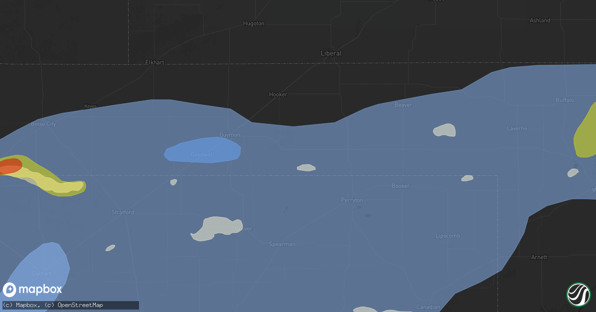 Hail map in Hardesty, OK on June 26, 2026