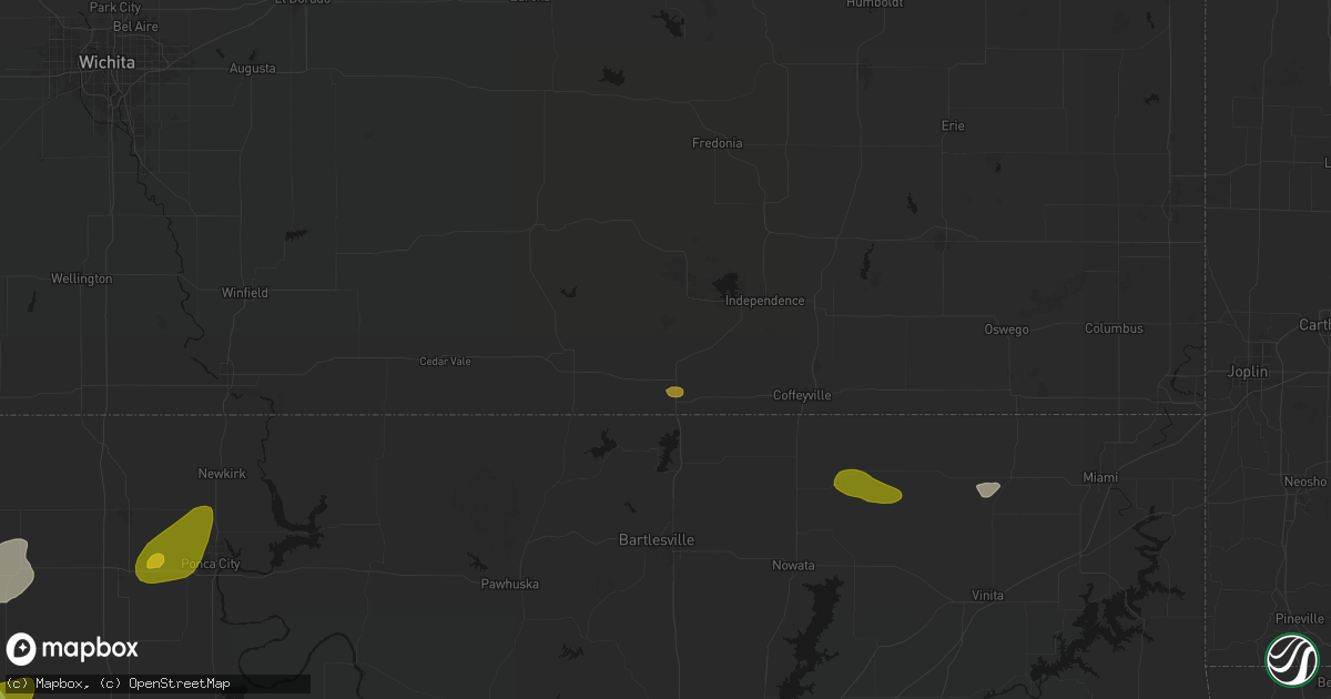Hail map in Havana, KS on June 26, 2026