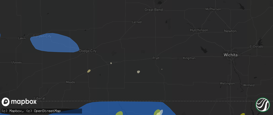Hail map in Haviland, KS on June 26, 2026