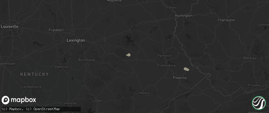 Hail map in Hazel Green, KY on June 26, 2026