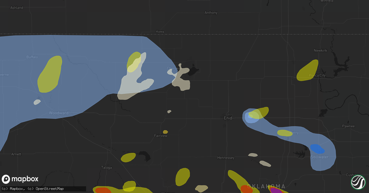 Hail map in Helena, OK on June 26, 2026
