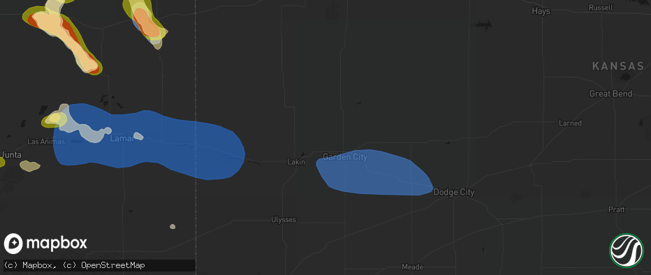 Hail map in Holcomb, KS on June 26, 2026