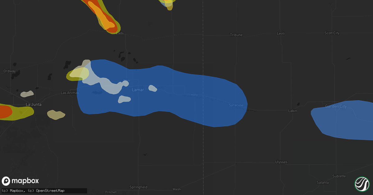Hail map in Holly, CO on June 26, 2026