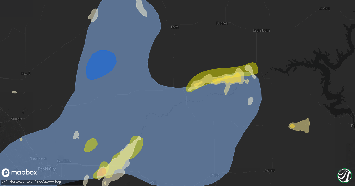 Hail map in Howes, SD on June 26, 2026