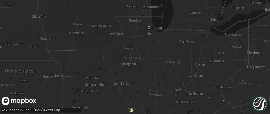 Hail map in Illinois on June 26, 2026
