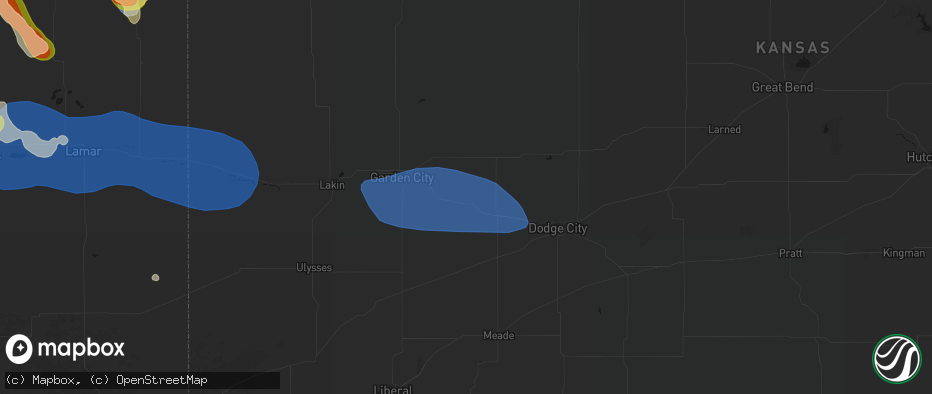 Hail map in Ingalls, KS on June 26, 2026
