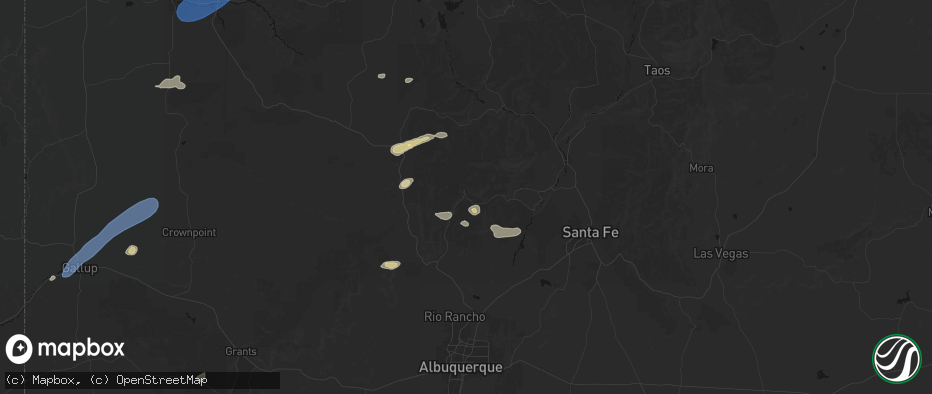Hail map in Jemez Springs, NM on June 26, 2026