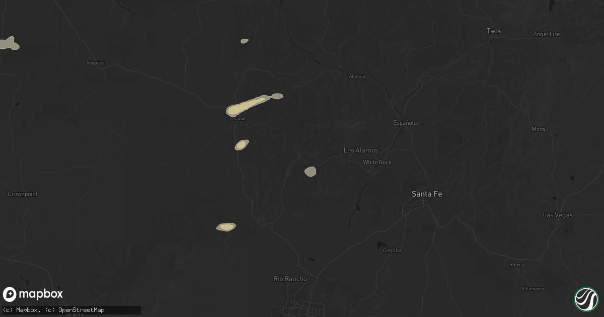 Hail map in Jemez Springs, NM on June 26, 2026