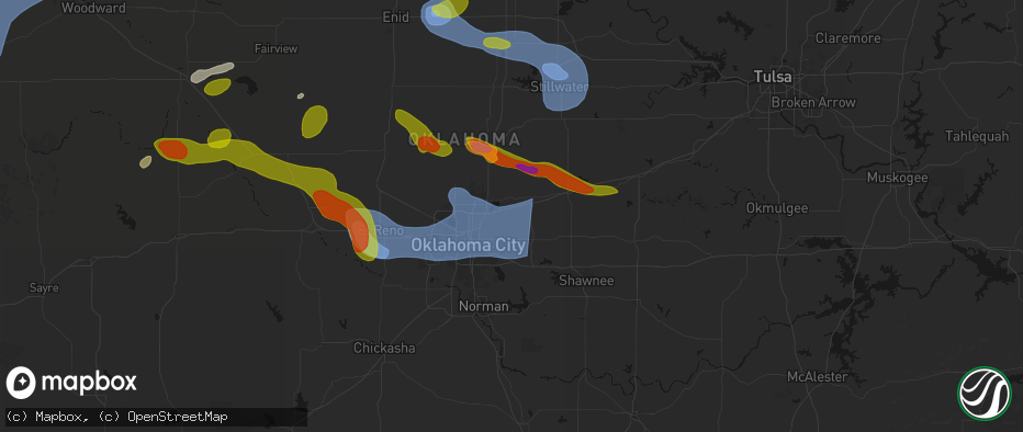 Hail map in Jones, OK on June 26, 2026